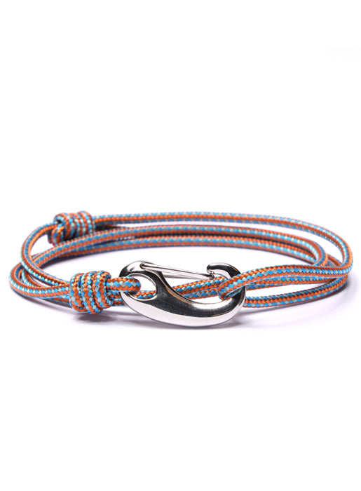 Orange + Blue Tactical Cord Bracelet for Men (Silver Clasp - 30S) Bracelets We Are All Smith   