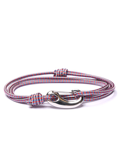Gray + Red Tactical Cord Bracelet for Men (Silver Clasp - 27S) Bracelets We Are All Smith