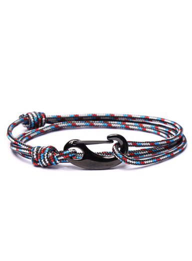 Black, Red and Blue Tactical Cord Bracelet for Men (Black Clasp - 21K) Bracelets We Are All Smith