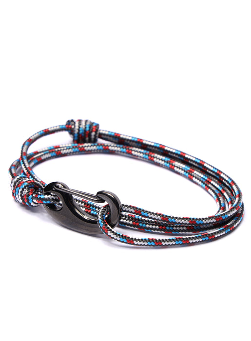 Black, Red and Blue Tactical Cord Bracelet for Men (Black Clasp - 21K) Bracelets We Are All Smith   