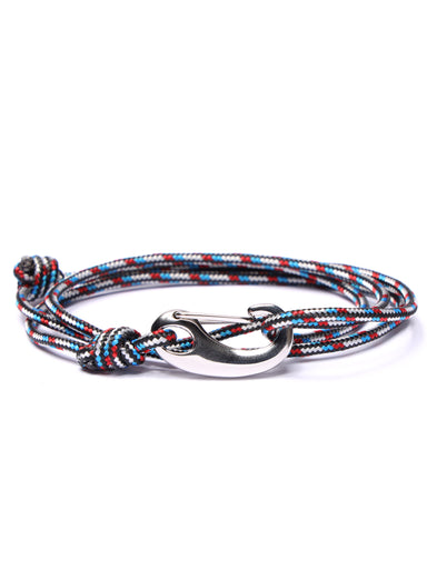 Black, Red and Blue Tactical Cord Bracelet for Men (Silver Clasp -21S) Bracelets We Are All Smith