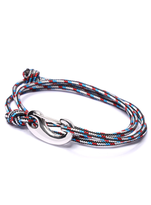 Black, Red and Blue Tactical Cord Bracelet for Men (Silver Clasp -21S) Bracelets We Are All Smith   