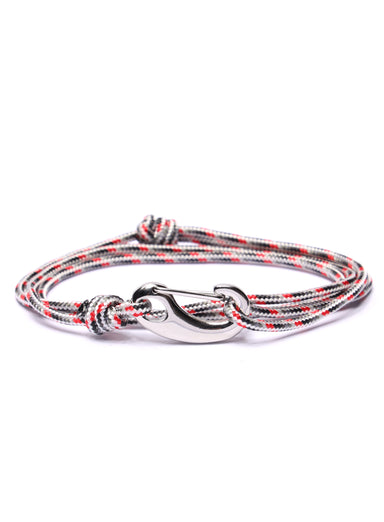 White + Gray Tactical Cord Bracelet for Men (Silver Clasp - 24S) Bracelets We Are All Smith