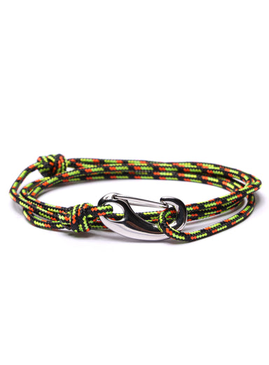 Black & Orange Tactical Cord Bracelet for Men (Silver Clasp) Bracelets We Are All Smith
