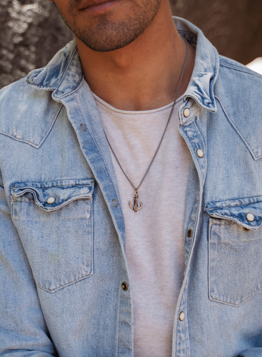 Bronze Anchor Necklace for Men Jewelry We Are All Smith