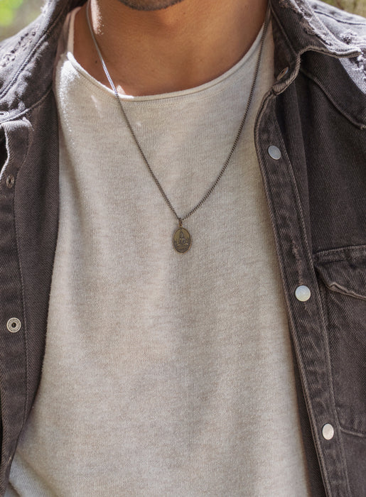 Bronze Oval Buddha Necklace for Men Jewelry We Are All Smith