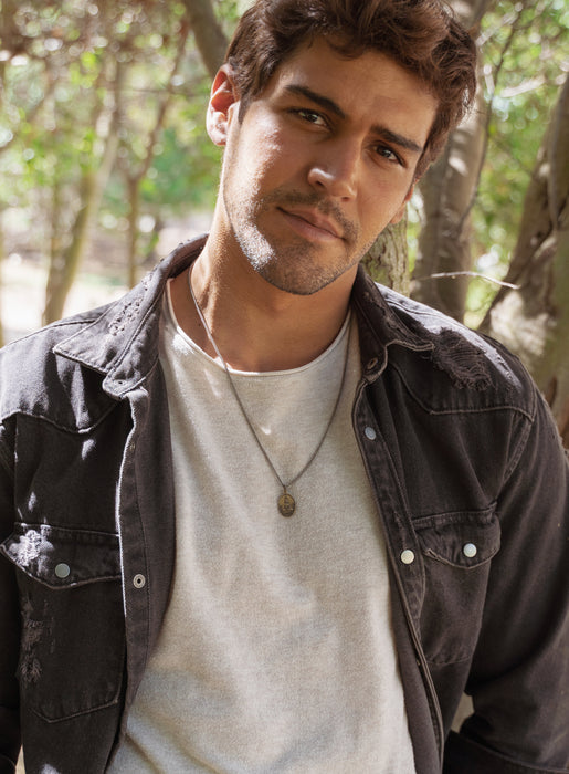 Bronze Oval Buddha Necklace for Men Jewelry We Are All Smith