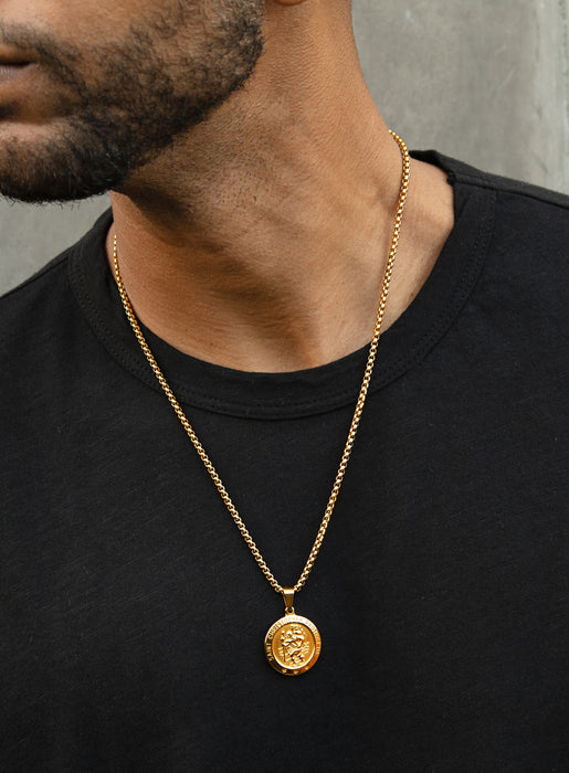 Necklace Set: Gold Rope Chain and St. Christopher Necklace Necklaces WE ARE ALL SMITH: Men's Jewelry & Clothing.