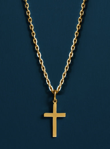 14k Gold Filled and Vermeil Gold Cross Cable Necklace for Men Jewelry WE ARE ALL SMITH: Men's Jewelry & Clothing.