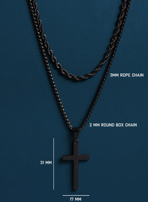 Large Black Cross Necklace Set for Men Jewelry WE ARE ALL SMITH: Men's Jewelry & Clothing.