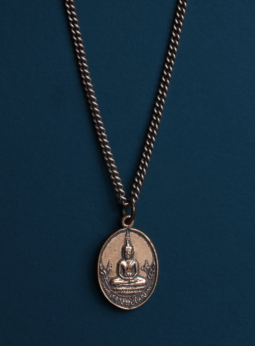 Bronze Oval Buddha Necklace for Men Jewelry We Are All Smith