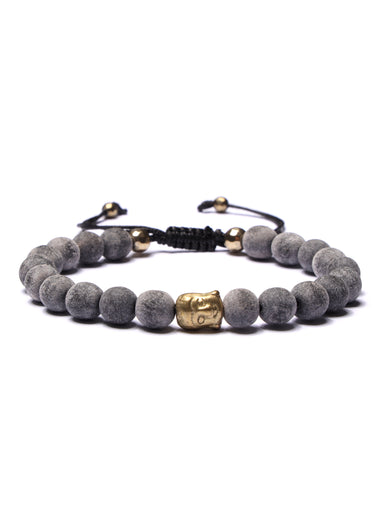 Gray wood and Gold buddha Bead Bracelet for Men Bracelets WE ARE ALL SMITH: Men's Jewelry & Clothing.