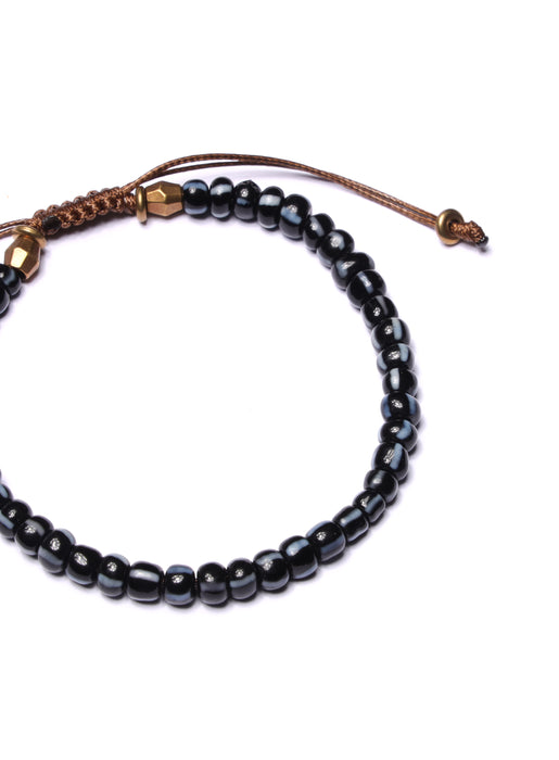Dark Blue Chevron Glass Bead Bracelet for Men Bracelets WE ARE ALL SMITH: Men's Jewelry & Clothing.   