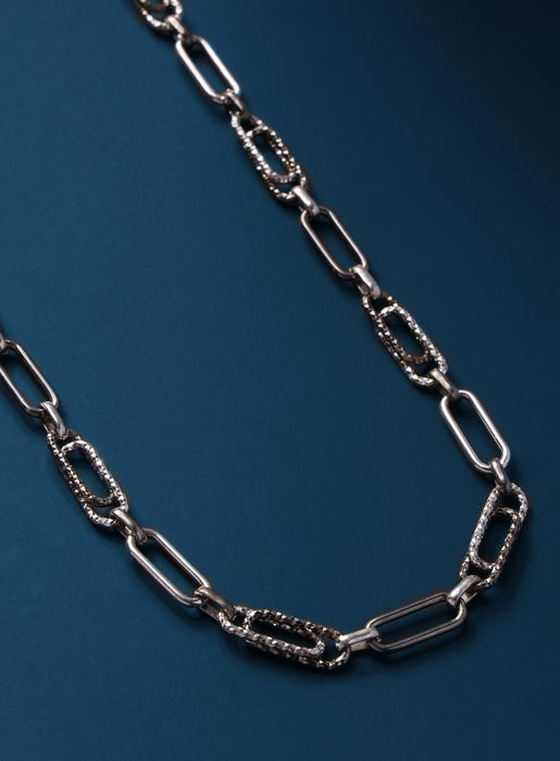 925 Oxidized and lasered Double Clip Chain Necklace Jewelry WE ARE ALL SMITH: Men's Jewelry & Clothing.