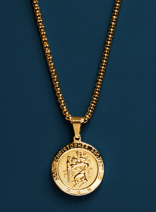 Necklace Set: Gold Rope Chain and St. Christopher Necklace Necklaces WE ARE ALL SMITH: Men's Jewelry & Clothing.