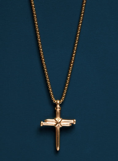 14k Gold Plated Stainless Steel Nail Cross Necklace for men Necklaces We Are All Smith