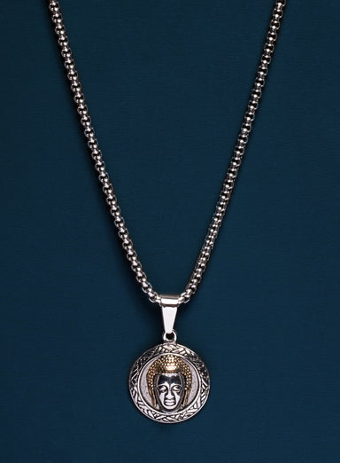 Stainless Steel Buddha Head Pendant Necklace for Men Necklaces We Are All Smith