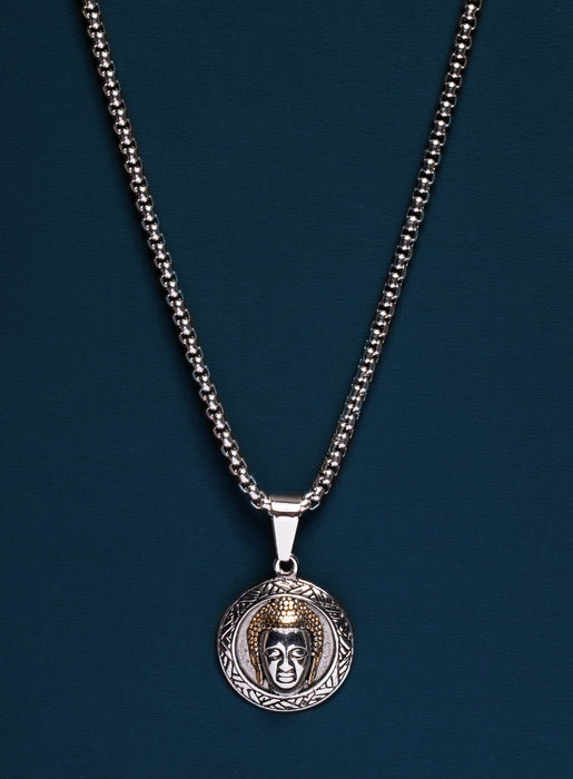 Stainless Steel Buddha Head Pendant Necklace for Men Necklaces We Are All Smith