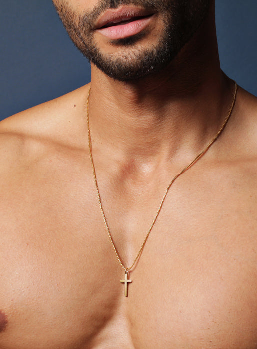 SMALL GOLD CROSS NECKLACE FOR MEN Jewelry We Are All Smith