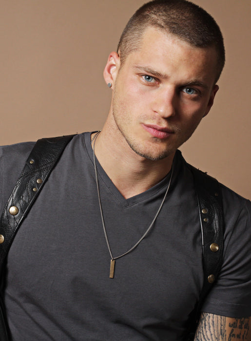 Bronze tag & Oxidized sterling silver men's curb chain necklace Jewelry We Are All Smith