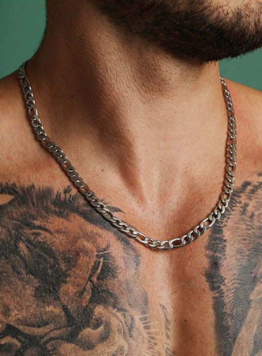 7mm Stainless Steel Figaro Chain Necklace for Men Necklaces We Are All Smith