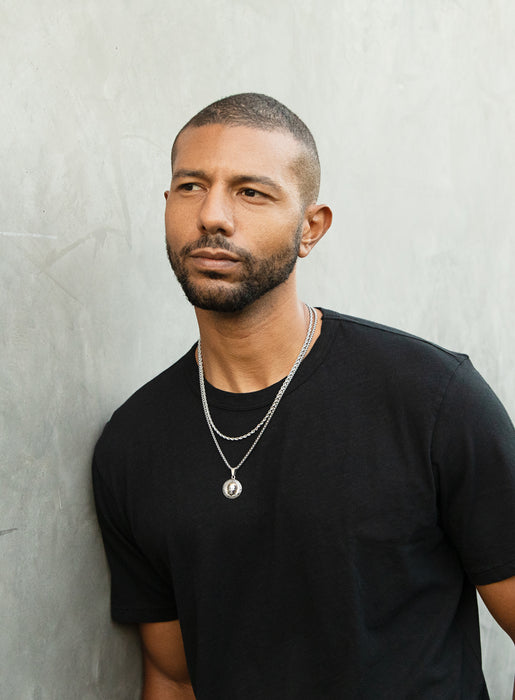 Necklace Set: Silver Rope Chain and St. Christopher Necklace Necklaces WE ARE ALL SMITH: Men's Jewelry & Clothing.