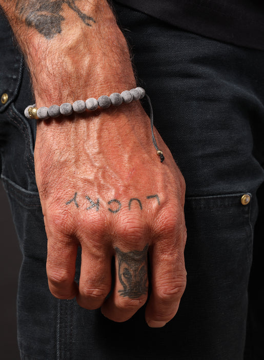 Gray wood and Gold buddha Bead Bracelet for Men Bracelets WE ARE ALL SMITH: Men's Jewelry & Clothing.