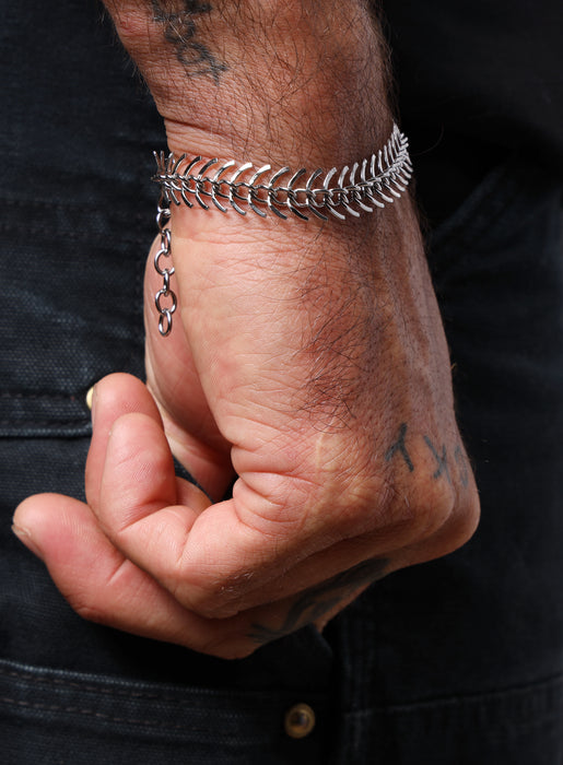 Waterproof Stainless Steel Spine Chain Bracelet Bracelets WE ARE ALL SMITH: Men's Jewelry & Clothing.