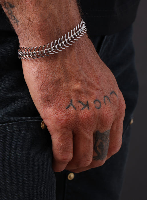Waterproof Stainless Steel Spine Chain Bracelet Bracelets WE ARE ALL SMITH: Men's Jewelry & Clothing.