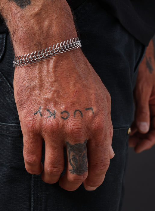 Waterproof Stainless Steel Spine Chain Bracelet Bracelets WE ARE ALL SMITH: Men's Jewelry & Clothing.