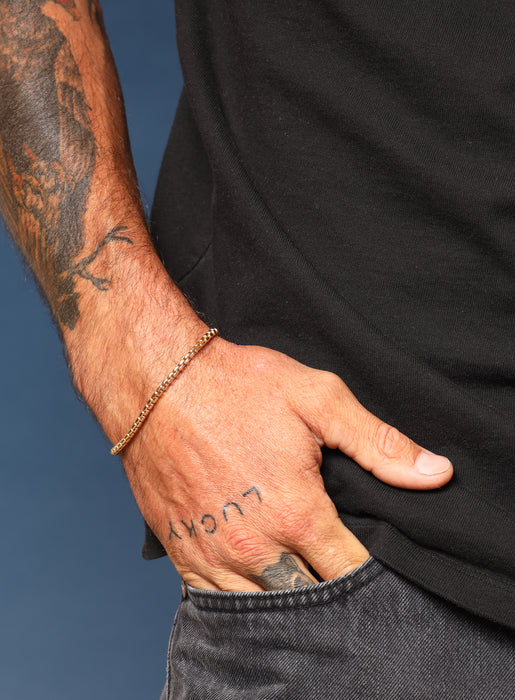 14k Gold Filled Venetian Round Box Chain Bracelet Bracelets WE ARE ALL SMITH: Men's Jewelry & Clothing.