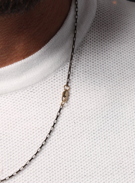 Elongated Cable "Chocolate" Vermeil Gold Chain Necklace for Men Jewelry WE ARE ALL SMITH: Men's Jewelry & Clothing.   
