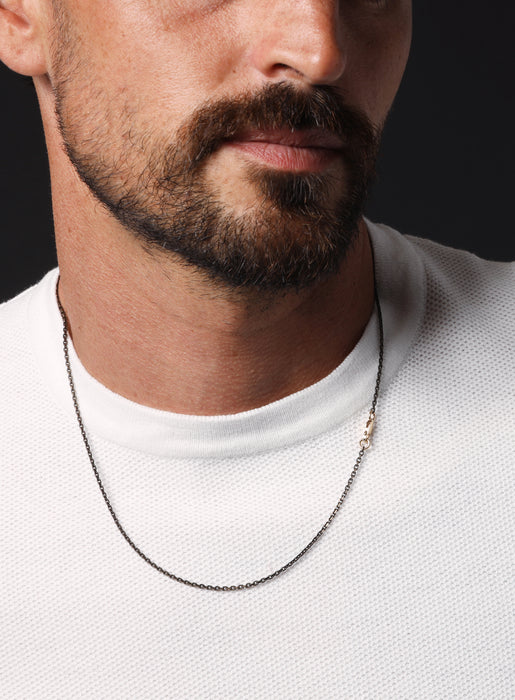 "Chocolate" Vermeil Gold Cable Chain Necklace for Men Jewelry WE ARE ALL SMITH: Men's Jewelry & Clothing.