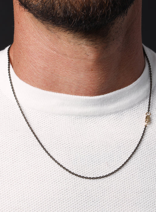 "Chocolate" Vermeil Gold Cable Chain Necklace for Men Jewelry WE ARE ALL SMITH: Men's Jewelry & Clothing.
