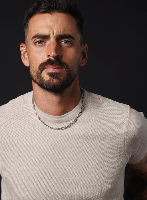 925 Oxidized and lasered Double Clip Chain Necklace Jewelry WE ARE ALL SMITH: Men's Jewelry & Clothing.