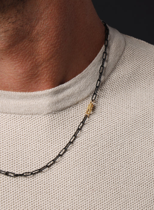 Titanium Speckle Coated Mens Chain Necklace Jewelry WE ARE ALL SMITH: Men's Jewelry & Clothing.   