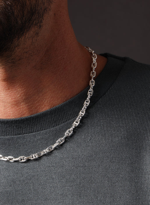 925 Sterling Silver Anchor Chain Necklace for Men Jewelry WE ARE ALL SMITH: Men's Jewelry & Clothing.   