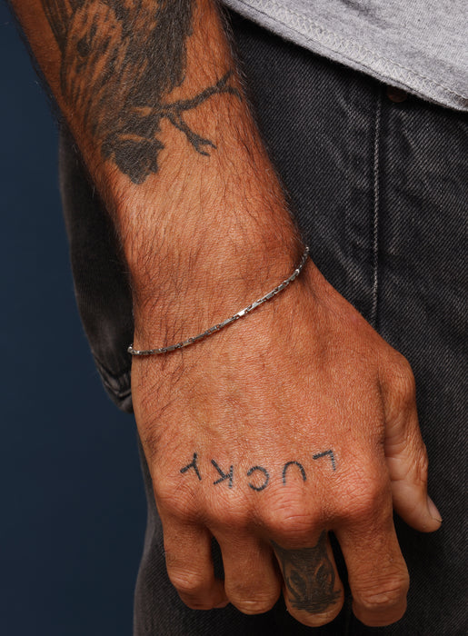 925 Oxidized Sterling Silver Links Chain Bracelet Bracelets WE ARE ALL SMITH: Men's Jewelry & Clothing.