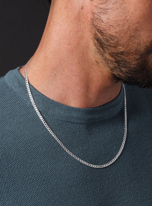 925 Sterling Silver 3.5mm Cuban Chain Necklace for Men Jewelry WE ARE ALL SMITH: Men's Jewelry & Clothing.   