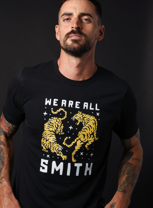 Unisex Double Tigers Black Short Sleeve t-shirt  WE ARE ALL SMITH: Men's Jewelry & Clothing.   