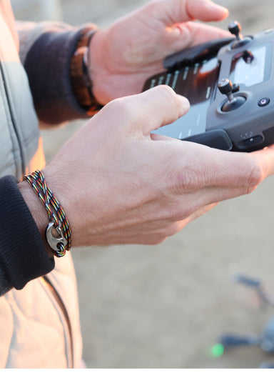 Black, Red and Orange Tactical Cord Bracelet for Men (Silver Clasp -23S) Bracelets We Are All Smith