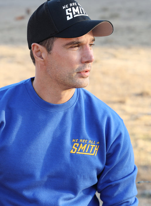 Royal Blue Embroidered WAAS Logo Unisex Sweatshirt  WE ARE ALL SMITH: Men's Jewelry & Clothing.   