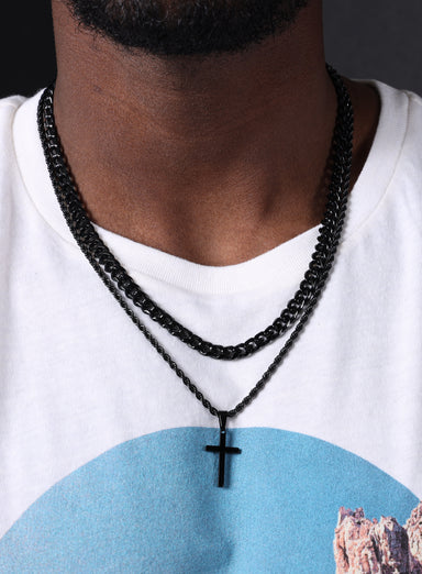 7mm Cuban and Rope Chain Cross Pendant | Mix and Match Combo | Make your own Set Necklace Sets WE ARE ALL SMITH: Men's Jewelry & Clothing.