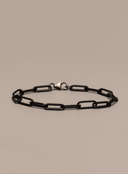 925 Titanium Coated Sterling Silver Clip Chain Bracelet Bracelets WE ARE ALL SMITH: Men's Jewelry & Clothing.