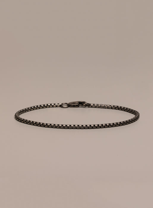925 Oxidized Sterling Silver Venetian Round Box Chain Bracelet Bracelets WE ARE ALL SMITH: Men's Jewelry & Clothing.