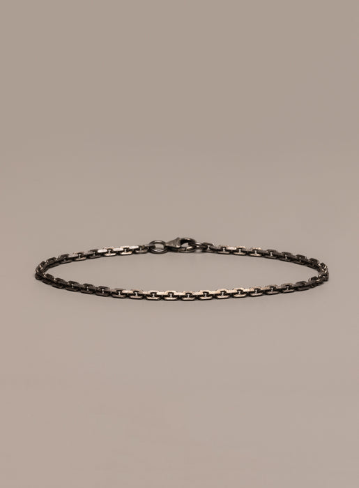 925 Oxidized Sterling Silver Cable Chain Bracelet Bracelets WE ARE ALL SMITH: Men's Jewelry & Clothing.   