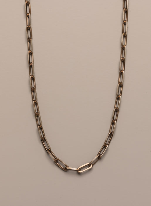 14k Oxidized Vermeil "Chocolate" Gold Elongated Cable Chain  WE ARE ALL SMITH: Men's Jewelry & Clothing.   