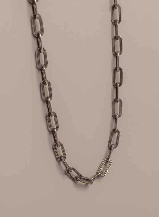 925 Oxidized Textured Elongated Sterling Silver Chain Necklace for Men Jewelry WE ARE ALL SMITH: Men's Jewelry & Clothing.   