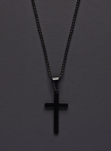 MEDIUM BLACK CROSS NECKLACE FOR MEN Jewelry We Are All Smith   