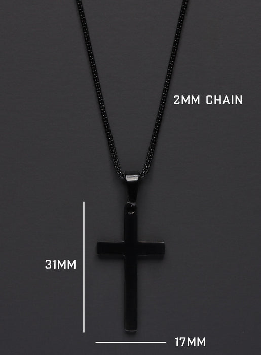 LARGE BLACK CROSS NECKLACE FOR MEN Jewelry We Are All Smith   